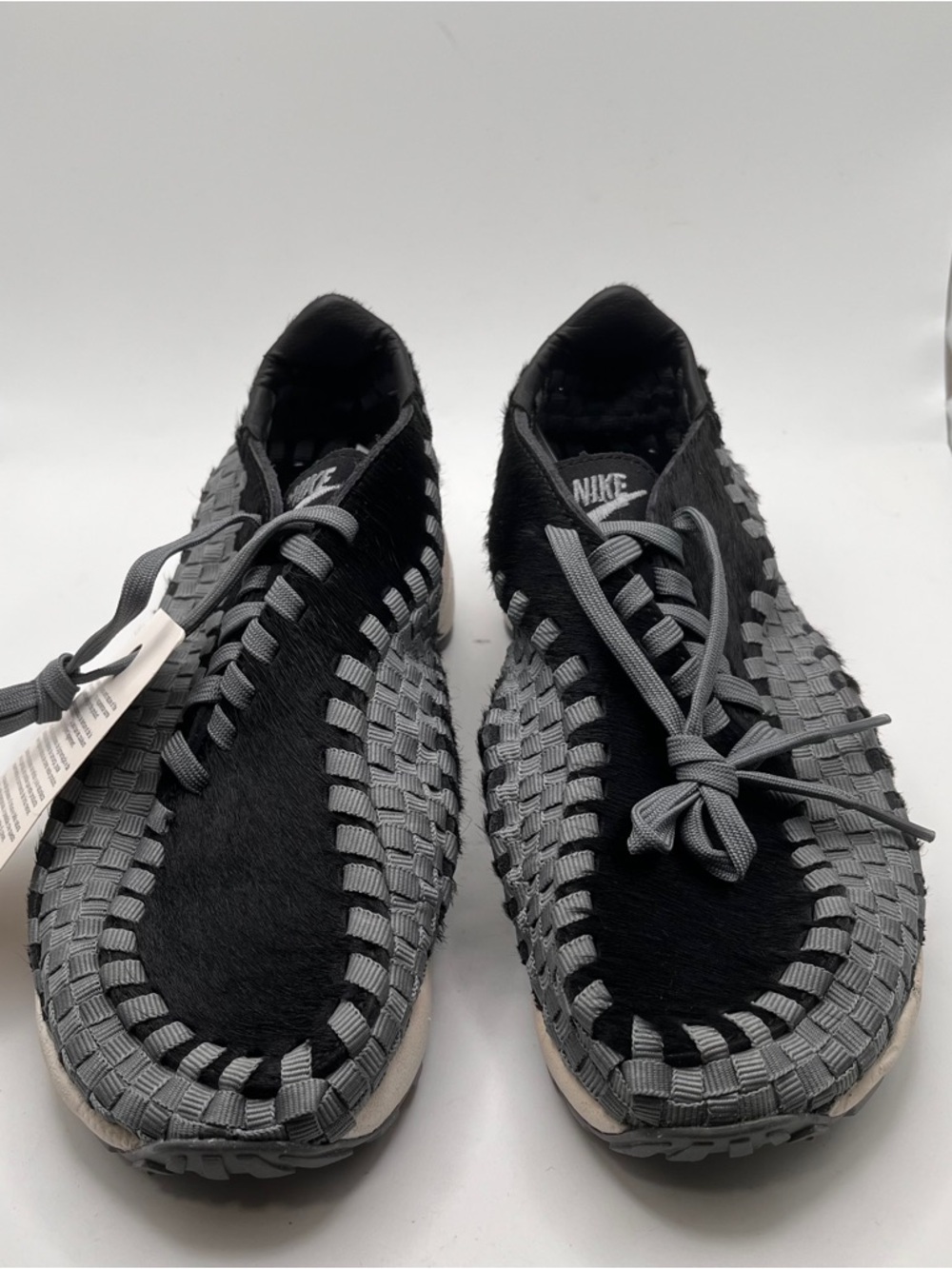 Nike Air Footscape Woven Black and Smoke Grey Nike Woven Slip-On Sneakers SZ5.5 - Picture 3 of 10